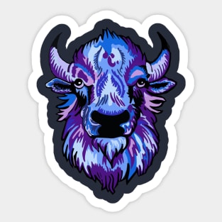 Mindful Vivid Buffalo in Purple & Blue Sticker